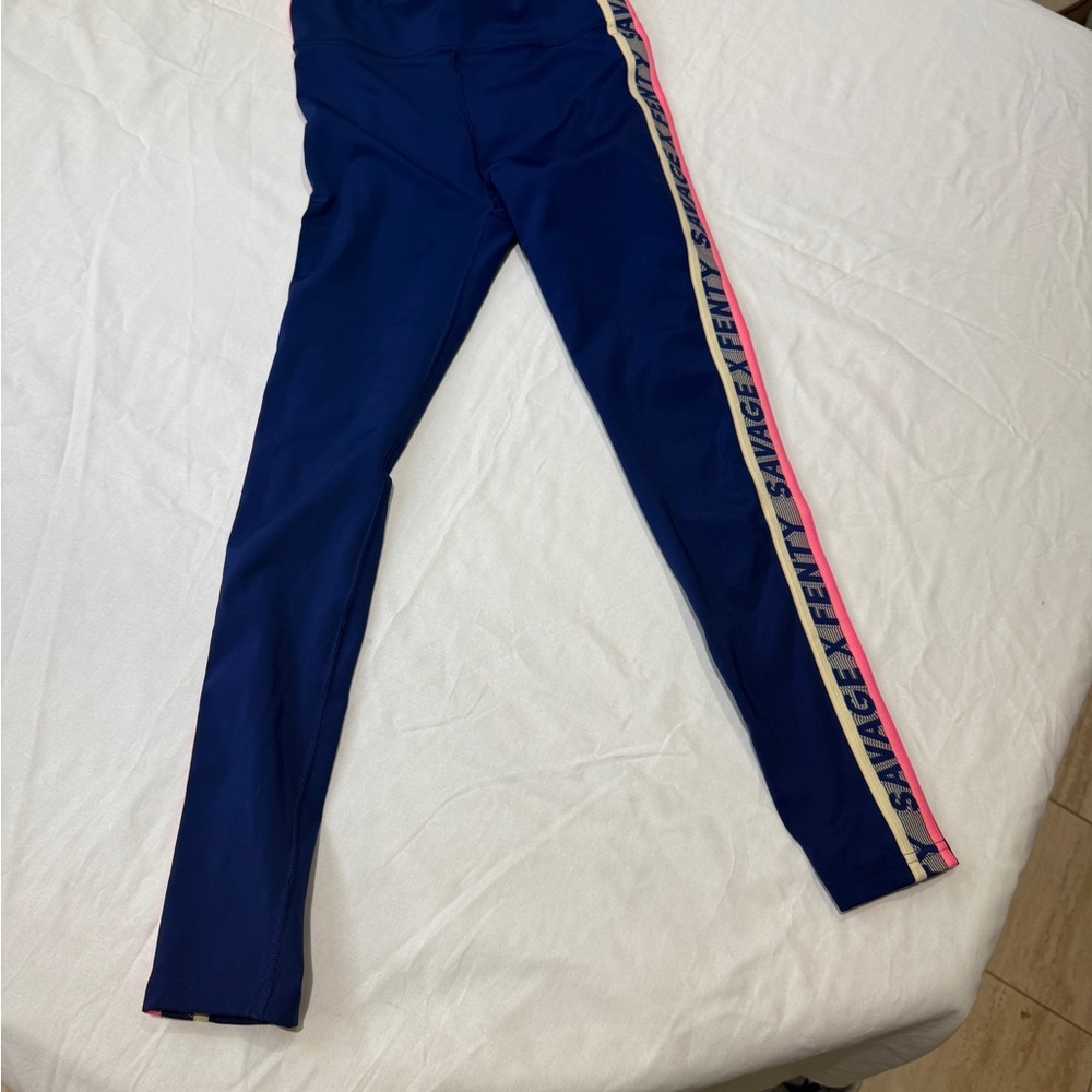 Savage X Fenty Women’s Leggings in Blue with Pink Accent